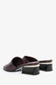 Pre-Loved Chanel™ 2022 Burgundy Leather Pearl Embellished Heeled Mules Size 37