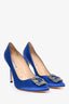 Manolo Blahnik Blue Satin Hangisi Heels Size 42