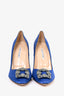 Manolo Blahnik Blue Satin Hangisi Heels Size 42