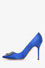 Manolo Blahnik Blue Satin Hangisi Heels Size 42