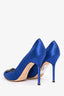 Manolo Blahnik Blue Satin Hangisi Heels Size 42