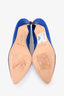 Manolo Blahnik Blue Satin Hangisi Heels Size 42