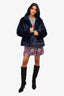 Soia & Kyo Blue Faux Fur Jacket Size M