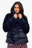 Soia & Kyo Blue Faux Fur Jacket Size M