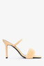 By Far Beige Leather/Shearling 'Ada' Heeled Sandals Size 39