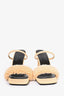 By Far Beige Leather/Shearling 'Ada' Heeled Sandals Size 39