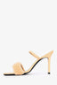 By Far Beige Leather/Shearling 'Ada' Heeled Sandals Size 39