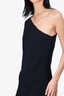 VB Body Black Ribbed One Shoulder Midi Dress Size 4
