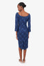 L'wren Scott Blue Lace Pattern Dress Size 42