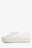 Saint Laurent White Leather Top Sneakers Size 37