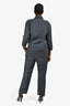James Perse Grey Linen Blend Button Up Jumpsuit Size 3