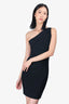 Herve Leger Black One-Shoulder Bodycon Dress Size XS