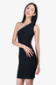 Herve Leger Black One-Shoulder Bodycon Dress Size XS