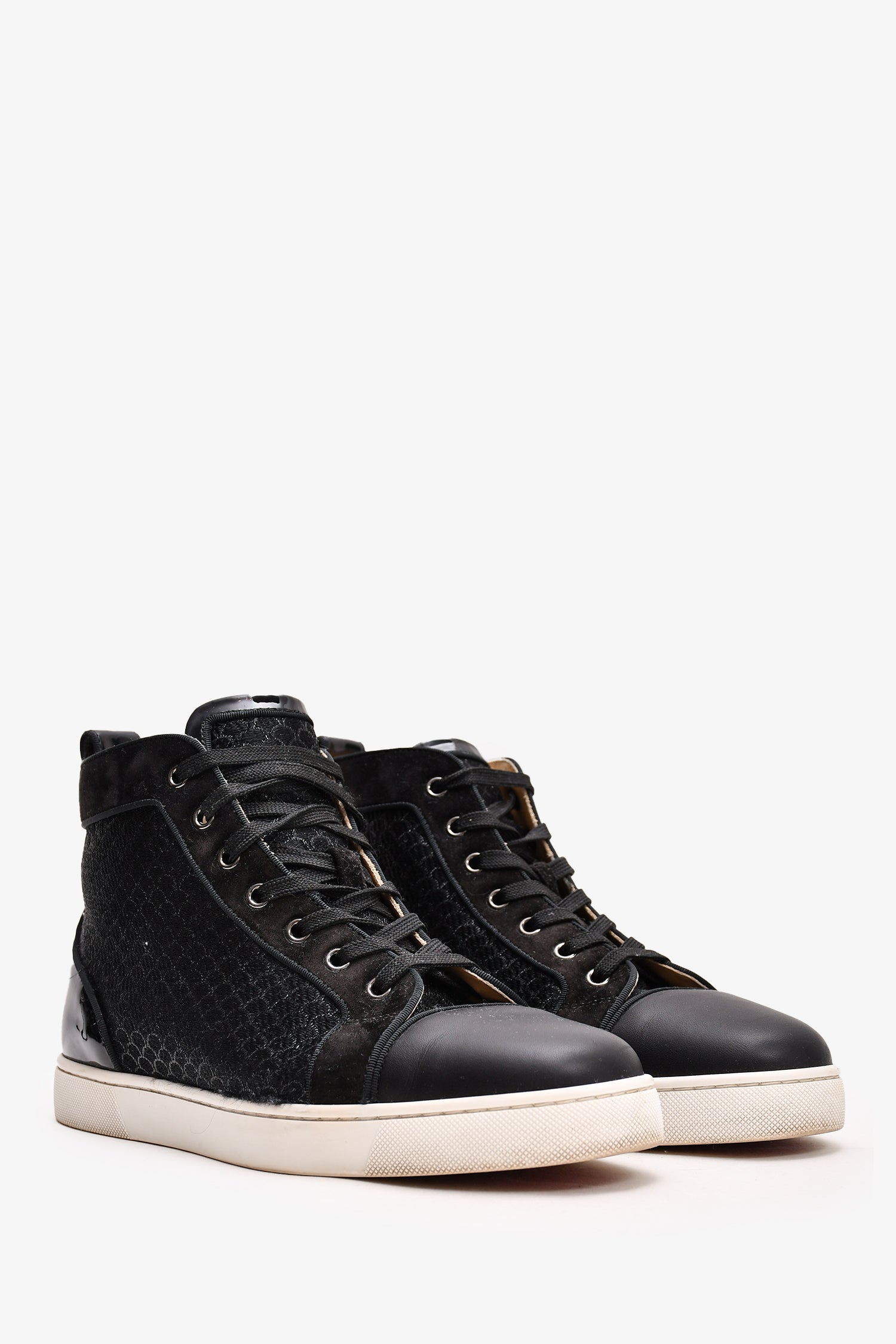 Christian Louboutin Black Patent/Suede/Leather Louis High Top - Main Image