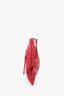 Balenciaga Red Leather Motocross Clip Zip Clutch