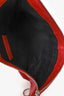 Balenciaga Red Leather Motocross Clip Zip Clutch