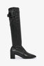 Roger Vivier Black Smooth Leather Super Fitted Knee High Boots Size 35.5