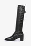 Roger Vivier Black Smooth Leather Super Fitted Knee High Boots Size 35.5