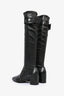 Roger Vivier Black Smooth Leather Super Fitted Knee High Boots Size 35.5