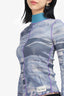 Diesel Blue Camo Printed 'T-Swainy' Turtle Neck Top Size XS