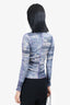Diesel Blue Camo Printed 'T-Swainy' Turtle Neck Top Size XS