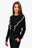 Chloe Black/White Cashmere Ruffle Sweater Size S