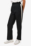 Givenchy Black/White Wool Stripe Wide Leg Pants Size 34