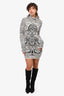 Emilio Pucci White/Black Wool Knit Studded Dress Size XS