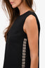 Victoria Victoria Beckham Black Sleeveless Crystal Trimmed Shift Dress Size 4