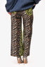 Ganni Leopard Denim Wide Leg Pants Size 25