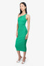 Self-Portrait Green Ribbed Dress Size S