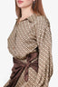 L'Academie Brown Vintage Print Dress Size XXS
