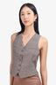 Ralph Lauren Grey Plaid Jacket and Vest Set Size 2P/0