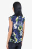 Erdem Blue Floral Sleeveless Ruffle Blouse Est. Size S