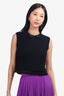 Giambattista Valli Black Wool Sleeveless Knit Bow Top Size XS