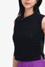 Giambattista Valli Black Wool Sleeveless Knit Bow Top Size XS