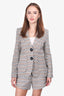 Smythe Cream/Brown Woven Blazer and Short Set Size 2