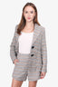 Smythe Cream/Brown Woven Blazer and Short Set Size 2