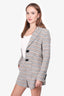 Smythe Cream/Brown Woven Blazer and Short Set Size 2