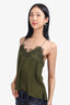 Cami NYC Green Silk Lace Top Size XS