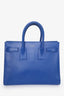 Saint Laurent Blue Leather Small Sac De Jour with Strap