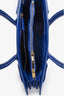 Saint Laurent Blue Leather Small Sac De Jour with Strap