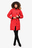 Canada Goose Red Down Parka with Removable Fur Hood Size XS