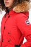 Canada Goose Red Down Parka with Removable Fur Hood Size XS