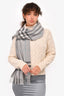 Burberry Grey/Blue Cashmere Scarf