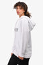 Burberry White Logo Embroidered Hoodie Size S