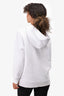 Burberry White Logo Embroidered Hoodie Size S