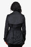 Burberry London Black Double Breasted Trench Coat Size 6 US