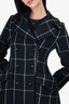Christian Dior Black Check Wool Coat Size 2