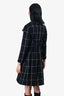 Christian Dior Black Check Wool Coat Size 2